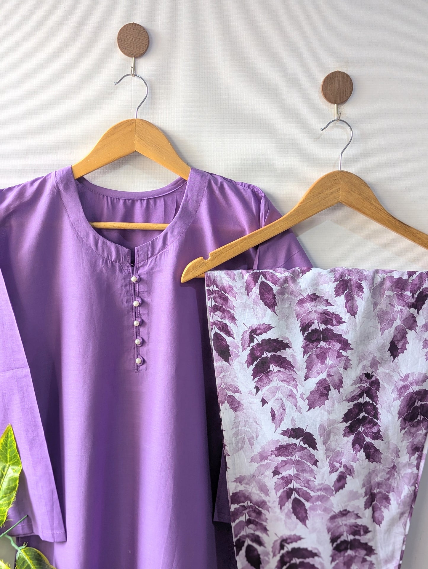 Lilac & Little Leafs Lawn Farshi Set - 2pcs
