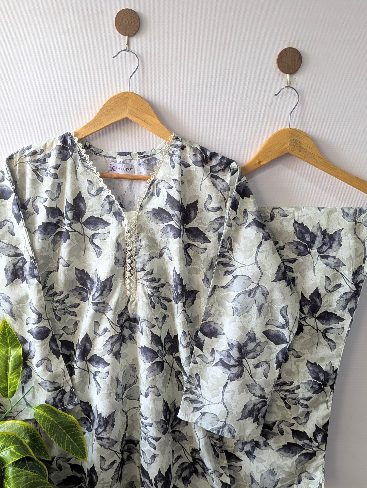 Grey Leafs Lawn Stitched 2pc