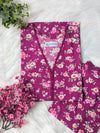 Magenta Petals Linen Stitched 2pc
