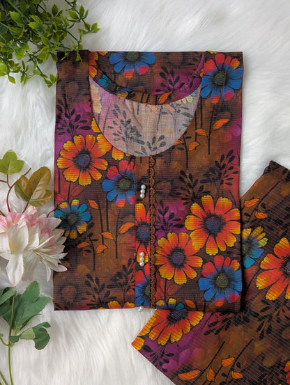 Dark Sunflower Lawn 2pc Co-ord Set