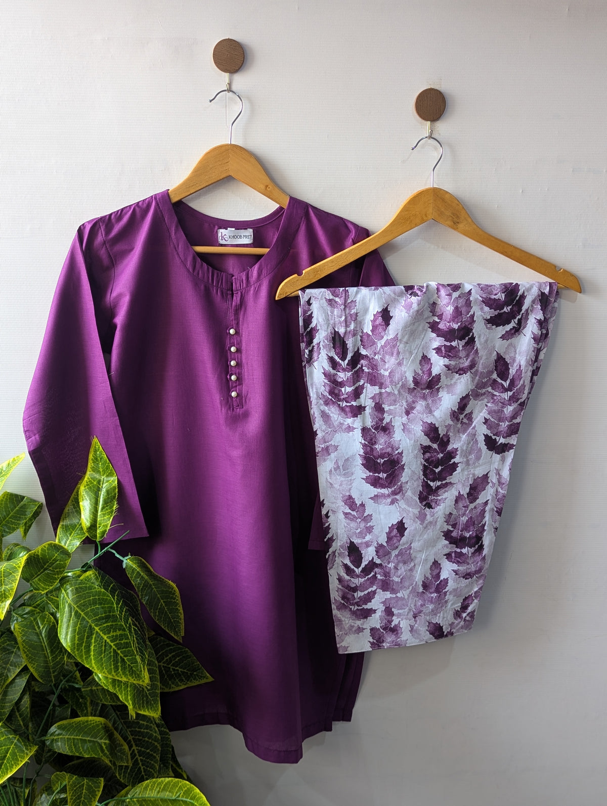 Lilac & Little Leafs Lawn Farshi Set - 2pcs