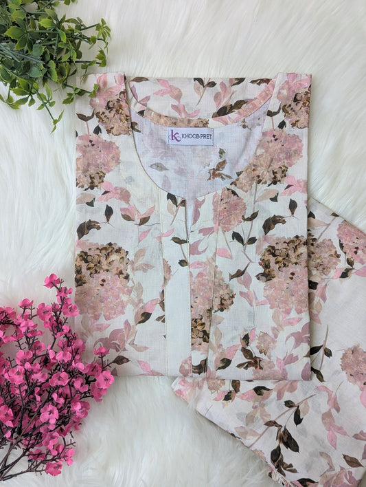 Pastel Florals Lawn Stitched 2pc