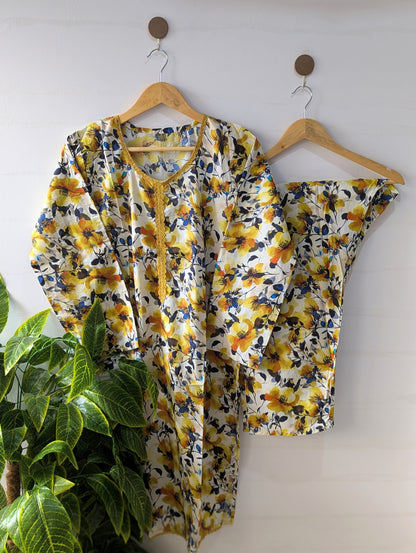 Honey Floral Lawn 2pc Co-ord Dress