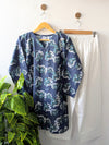 Navy Floral Lawn Farshi Set - Corset Back - 2pcs