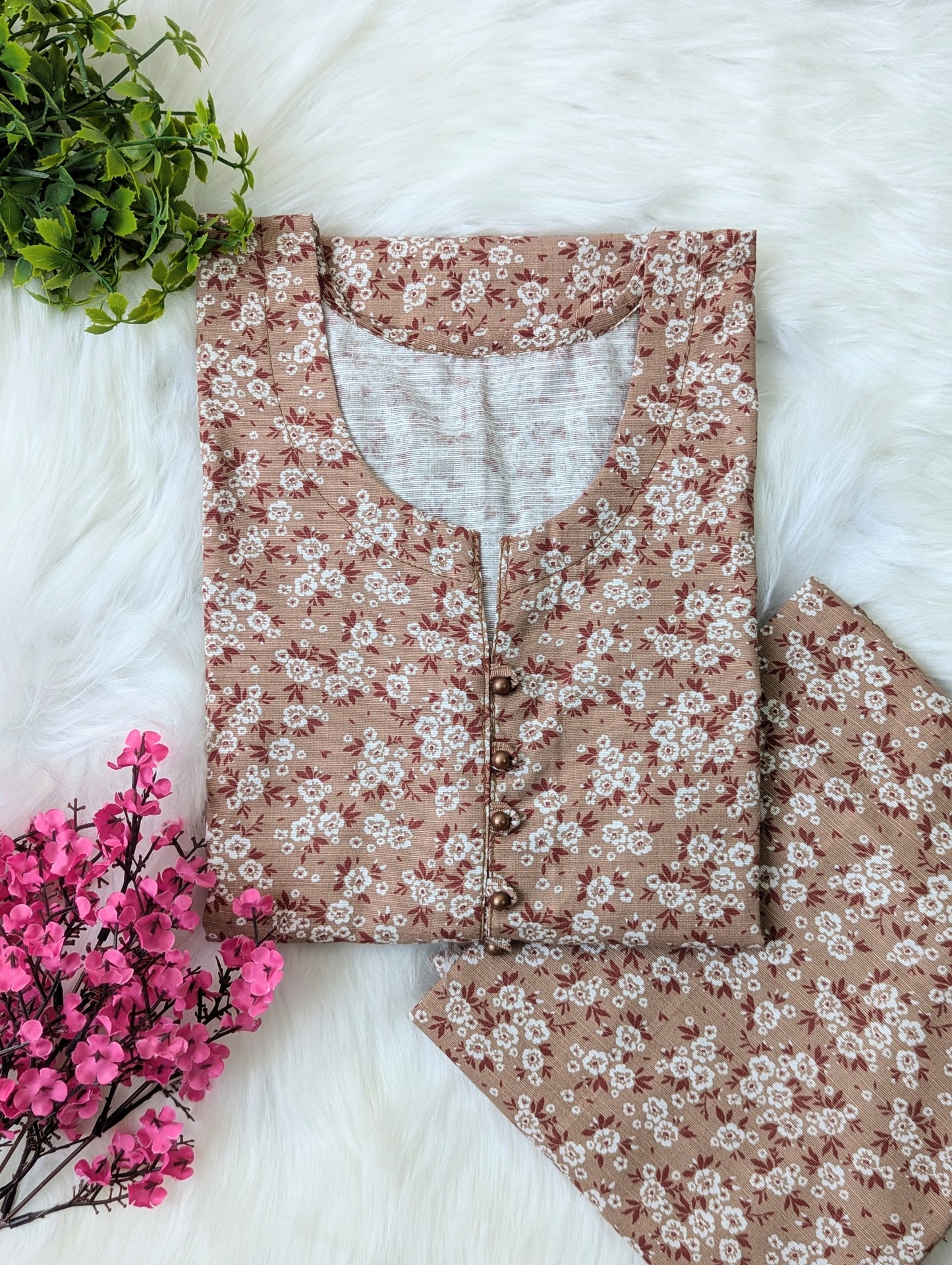 Dusty Petals Khaddar Stitched 2pc