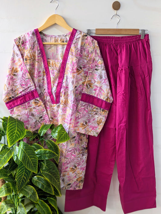 Violet Breeze Lawn Farshi Shalwar Set - 2pc Dress