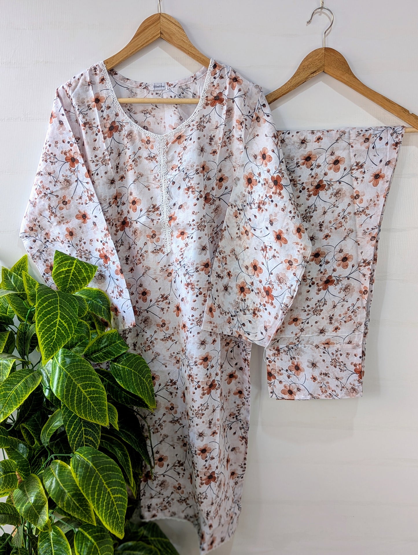 White Florry Lawn 2pc Co-ord Set