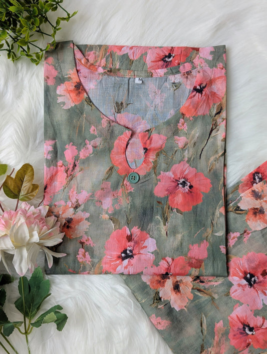 Rose Whisper Lawn 2pc Co-ord Set