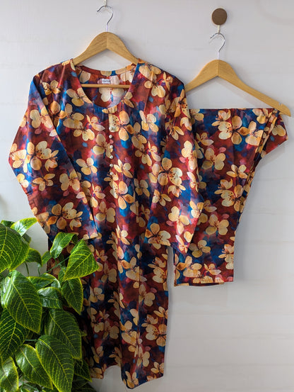 Sunset Flora Lawn 2pc Co-ord Set