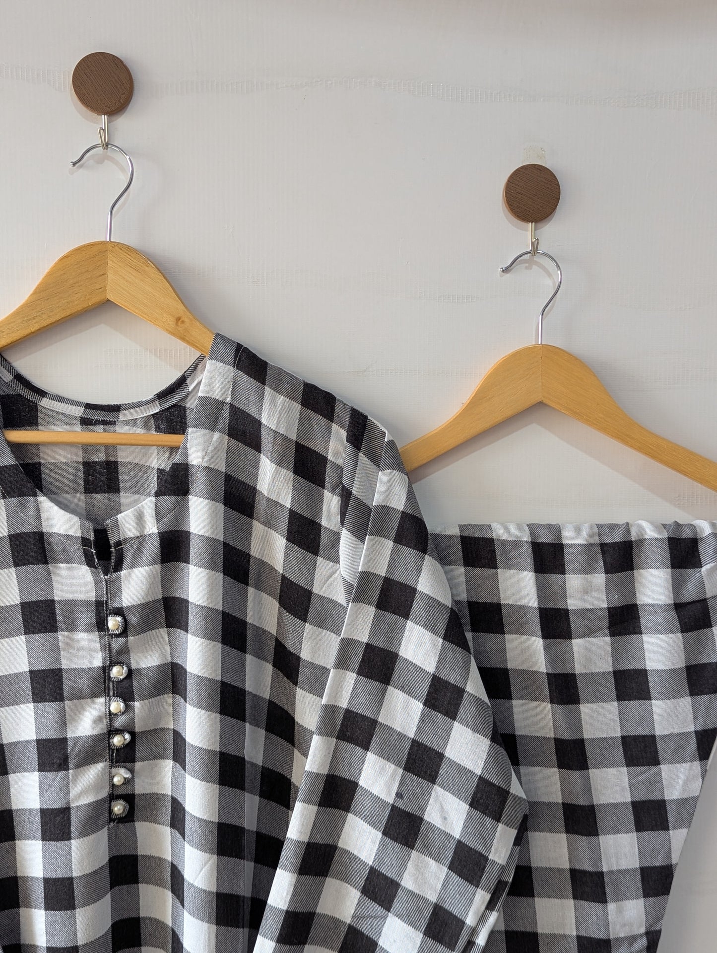 Mono Checks Linen 2pc Dress
