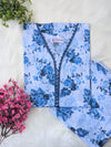 Ice Blue Petals Lawn Stitched 2pc