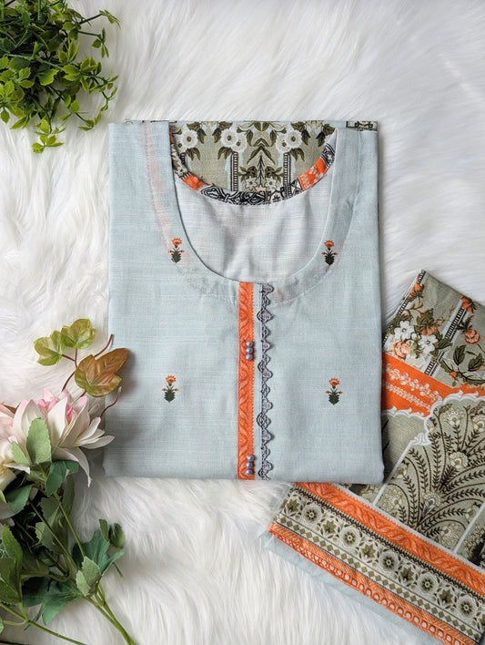 Azure Oasis Khaddar 2pc Set