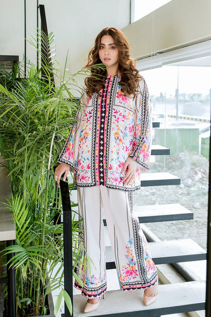 Ivory Water Floral 2pc Co-ord Set