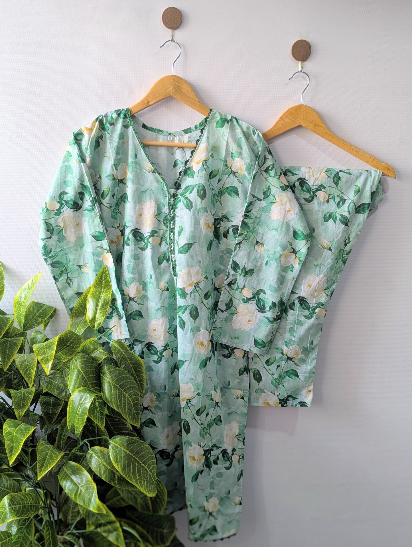 Green Florals Lawn Stitched 2pc