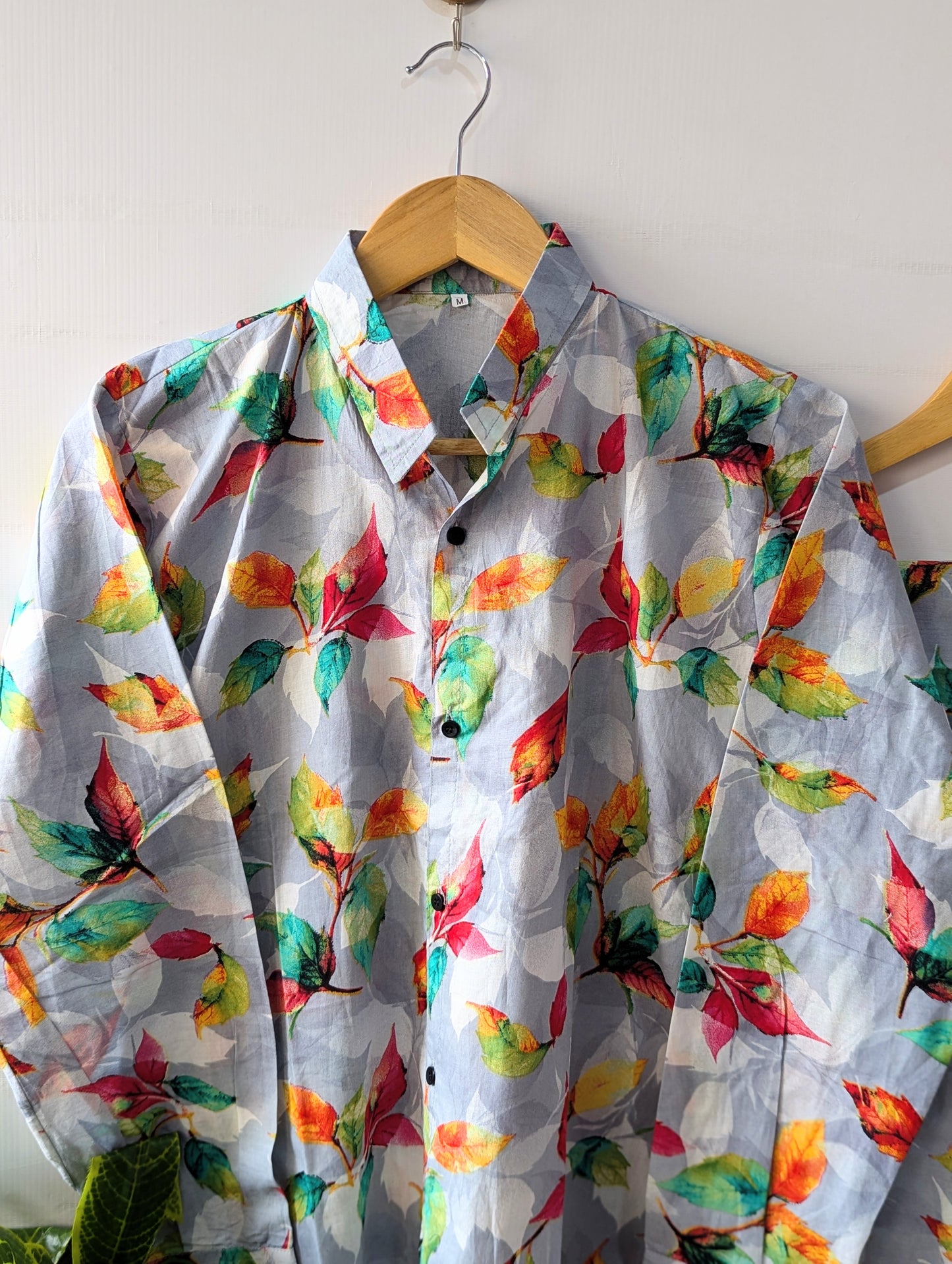 Grey Leafs Lawn Button Down Co-ord