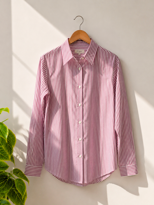Reddish Stripped Corset Back Shirt