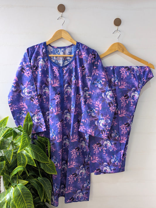 Violet Florals Lawn 2pc Co-ord Set
