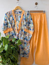 Peachy Petals Lawn Farshi Shalwar Set - 2pc Dress