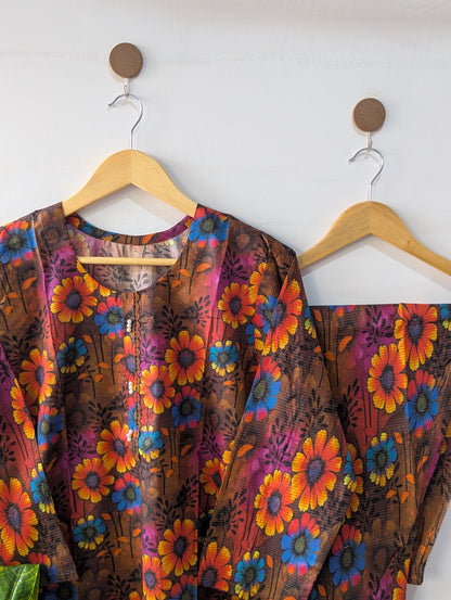 Dark Sunflower Lawn 2pc Co-ord Set
