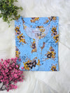 Sky Blue Floral & White Wide Leg Plazo - 2pcs