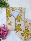 Beige Florals Lawn Stitched 2pc