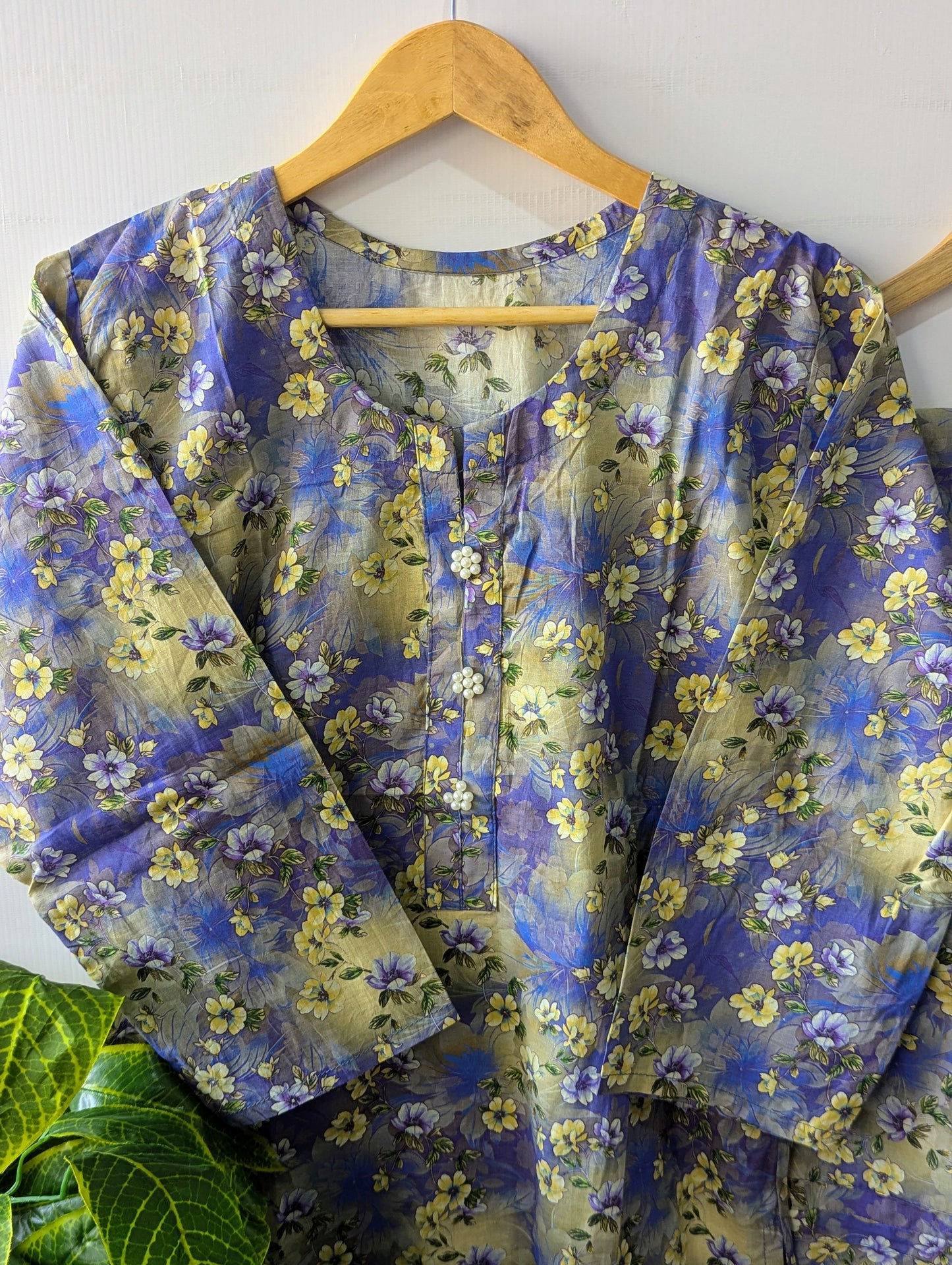 Deep Florry Lawn 2pc Co-ord Set