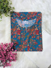 Azure Floral & White Wide Leg Plazo - 2pcs