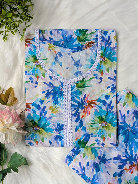 Ocean Canvas Lawn 2pc Co-ord Set