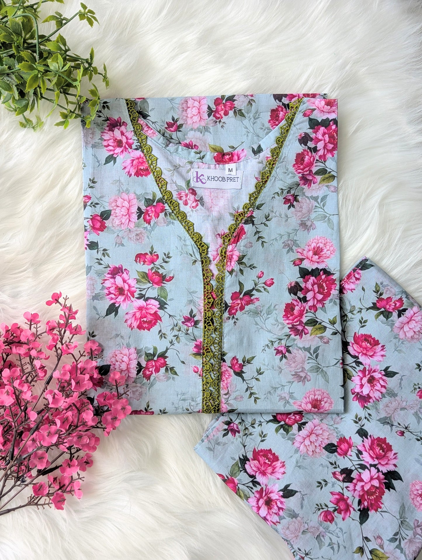 Sky Blossom Lawn Stitched 2pc