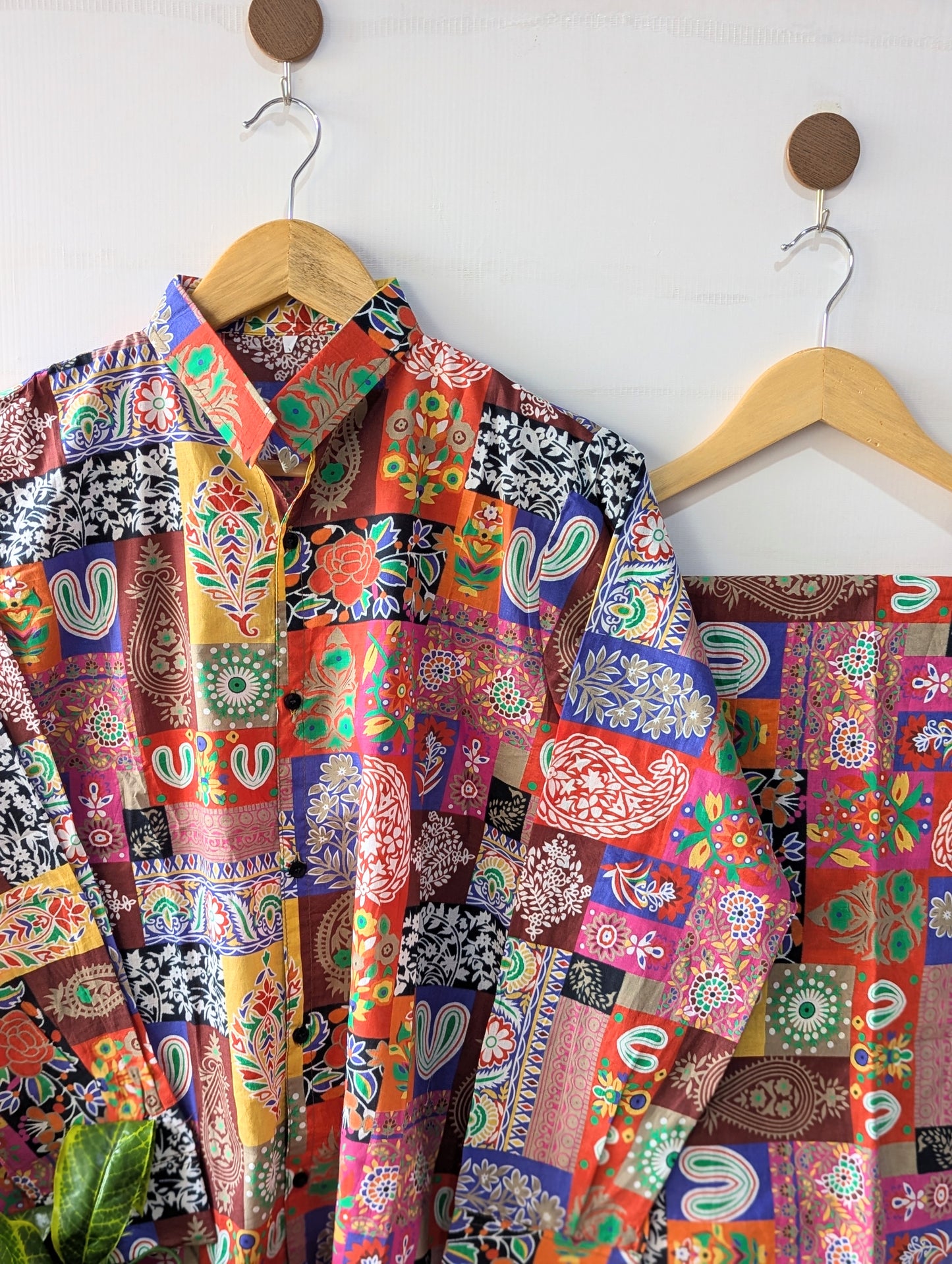 Festive Blocks Lawn Button Down Co-ord
