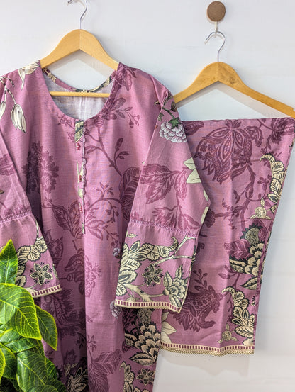 Violet Bloom Khaddar 2pc Set