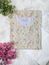 Cream Floral & White Wide Leg Plazo - 2pcs