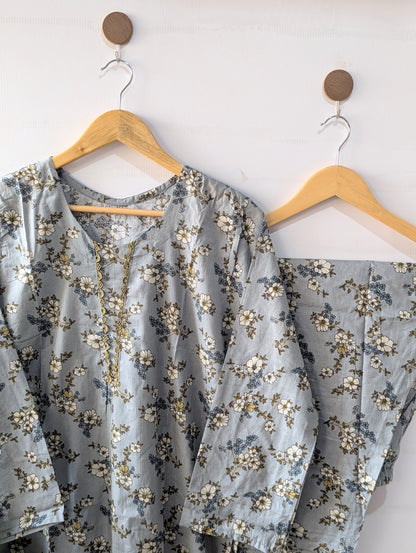 Grey Florry 2pc Co-ord Set