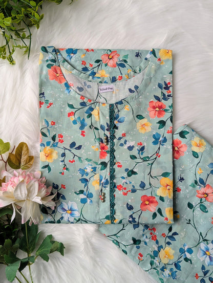 Minty Green Lawn 2pc Co-ord Set