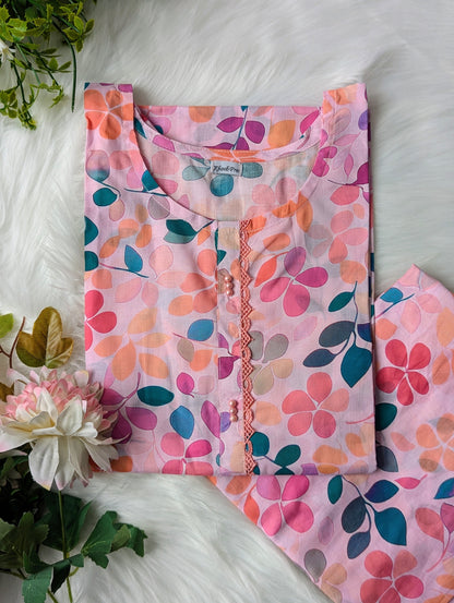Baby Pink Petals Lawn 2pc Co-ord Set