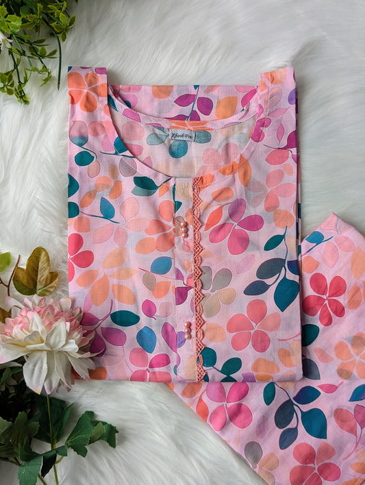 Baby Pink Petals Lawn 2pc Co-ord Set
