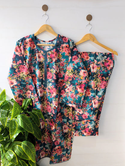 Eclipse Rose Lawn 2pc Co-ord Set