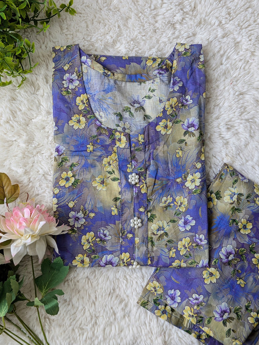 Deep Florry Lawn 2pc Co-ord Set