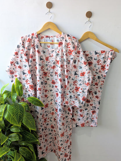Pink Florals Lawn Stitched 2pc