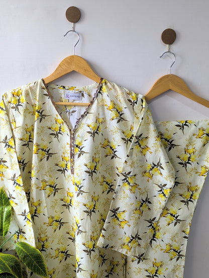 Yellow Petals Lawn Stitched 2pc