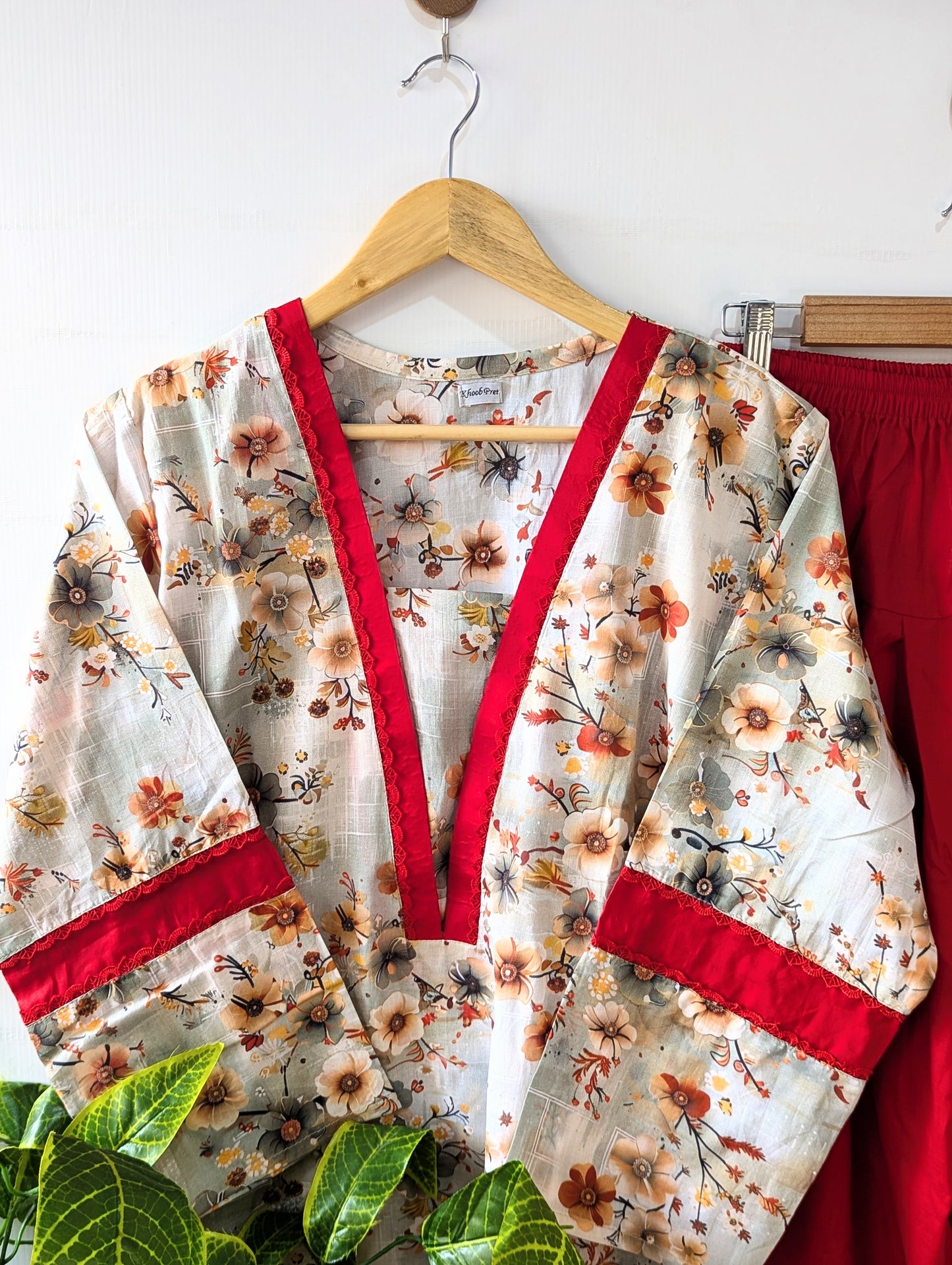 Autumn Florals Lawn Farshi Shalwar Set - 2pc Dress