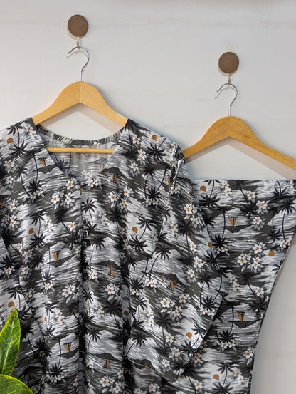 Grey Florry linen 2pc Dress