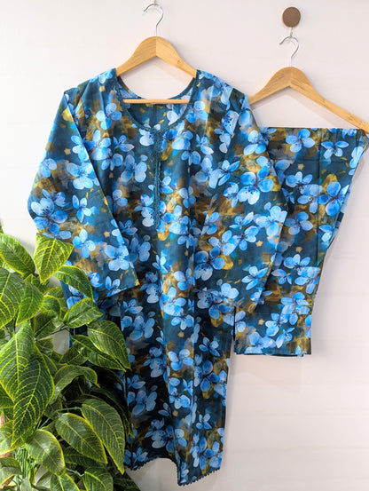 Midnight Blue Lawn 2pc Co-ord Set
