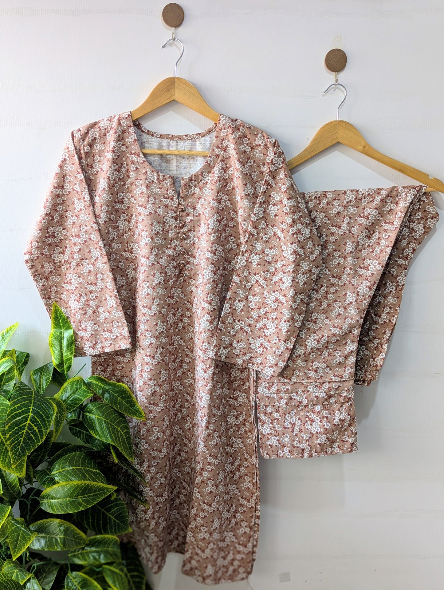 Dusty Petals Khaddar Stitched 2pc