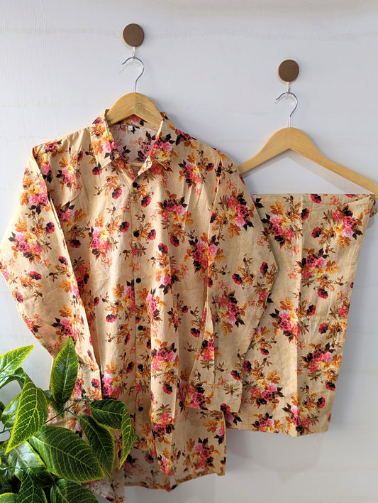 Amber Florals Lawn Button Down Co-ord