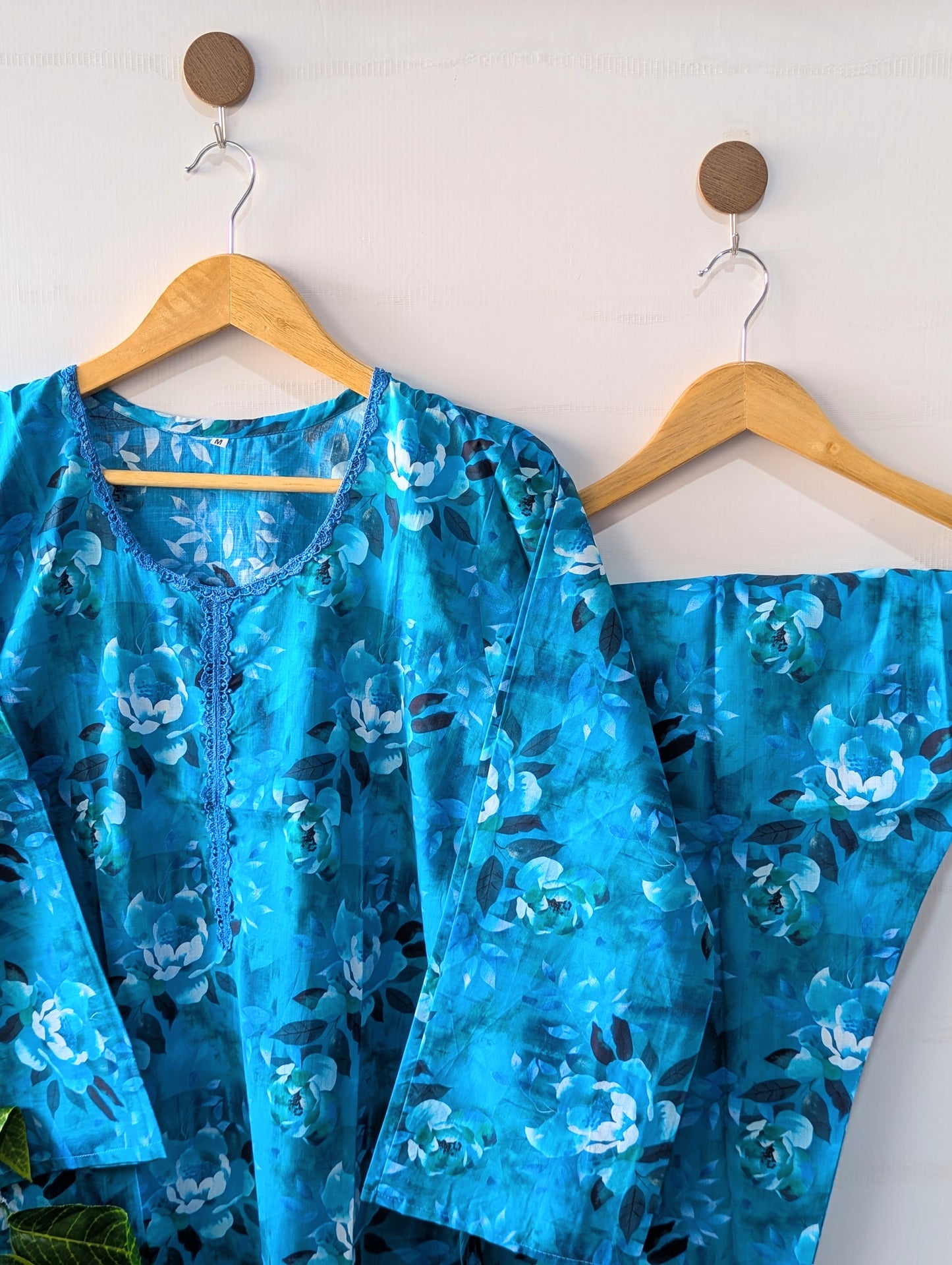 Aqua Petals Lawn 2pc Co-ord Set
