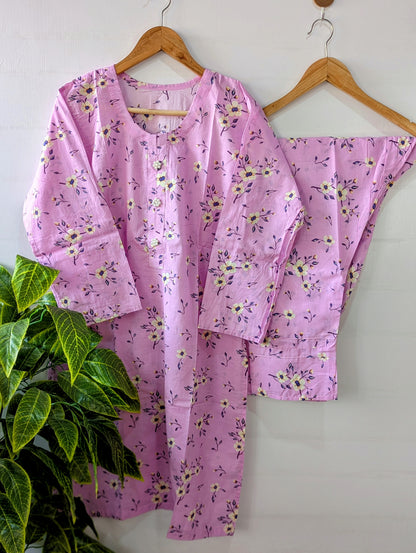 Lilac Floral Lawn 2pc Co-ord Set