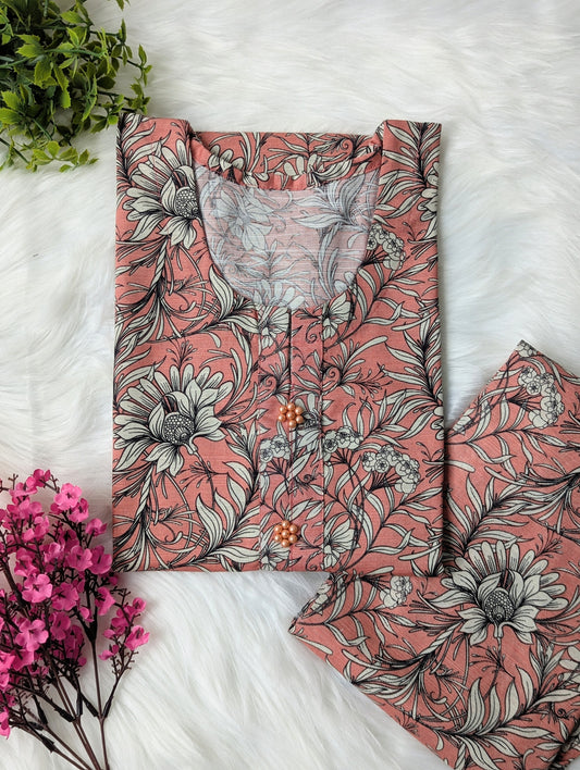 Mauve Petals Khaddar Stitched 2pc