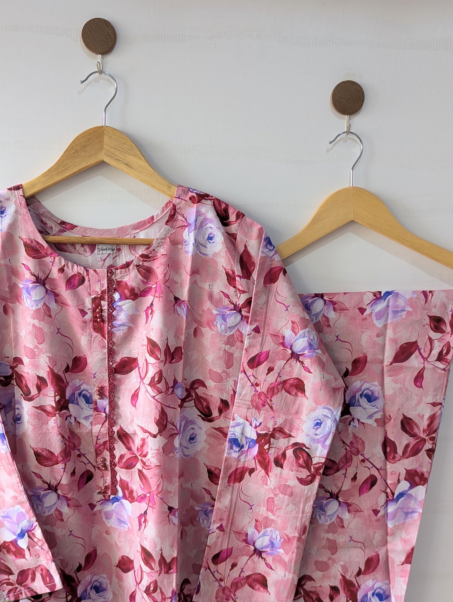 Pink Petals Lawn 2pc Co-ord Dress