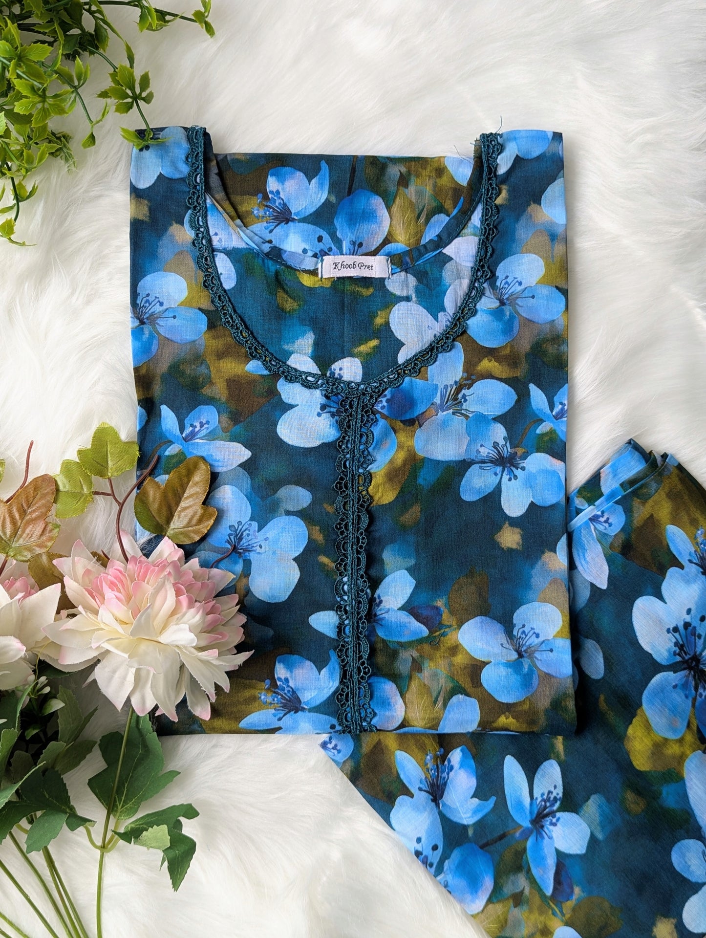 Midnight Blue Lawn 2pc Co-ord Set
